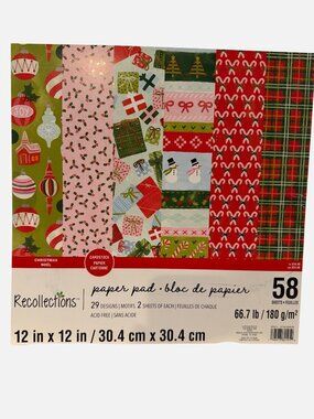 Say Freeze Recollections Paper Pad Christmas Noel 12 X 12 58 Sheets Cardstock